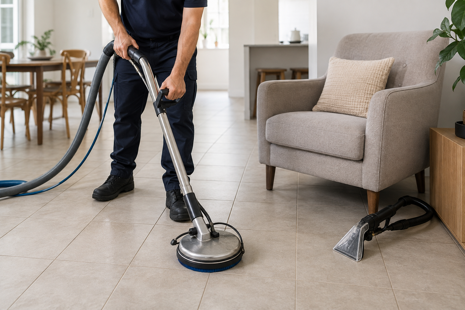 Professional tile and upholstery cleaning equipment